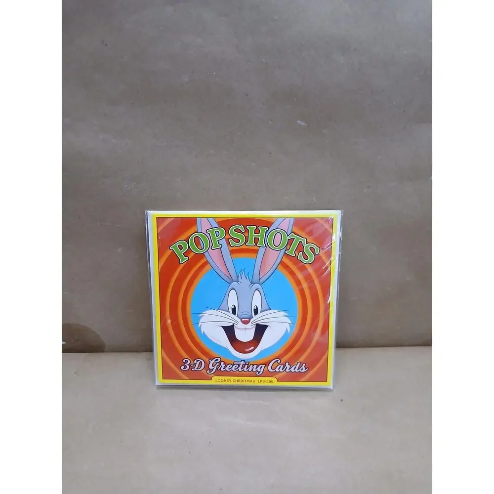 Vintage Looney Tunes Christmas PopShots 3D Greeting Card USA Bugs Bunny Taz New